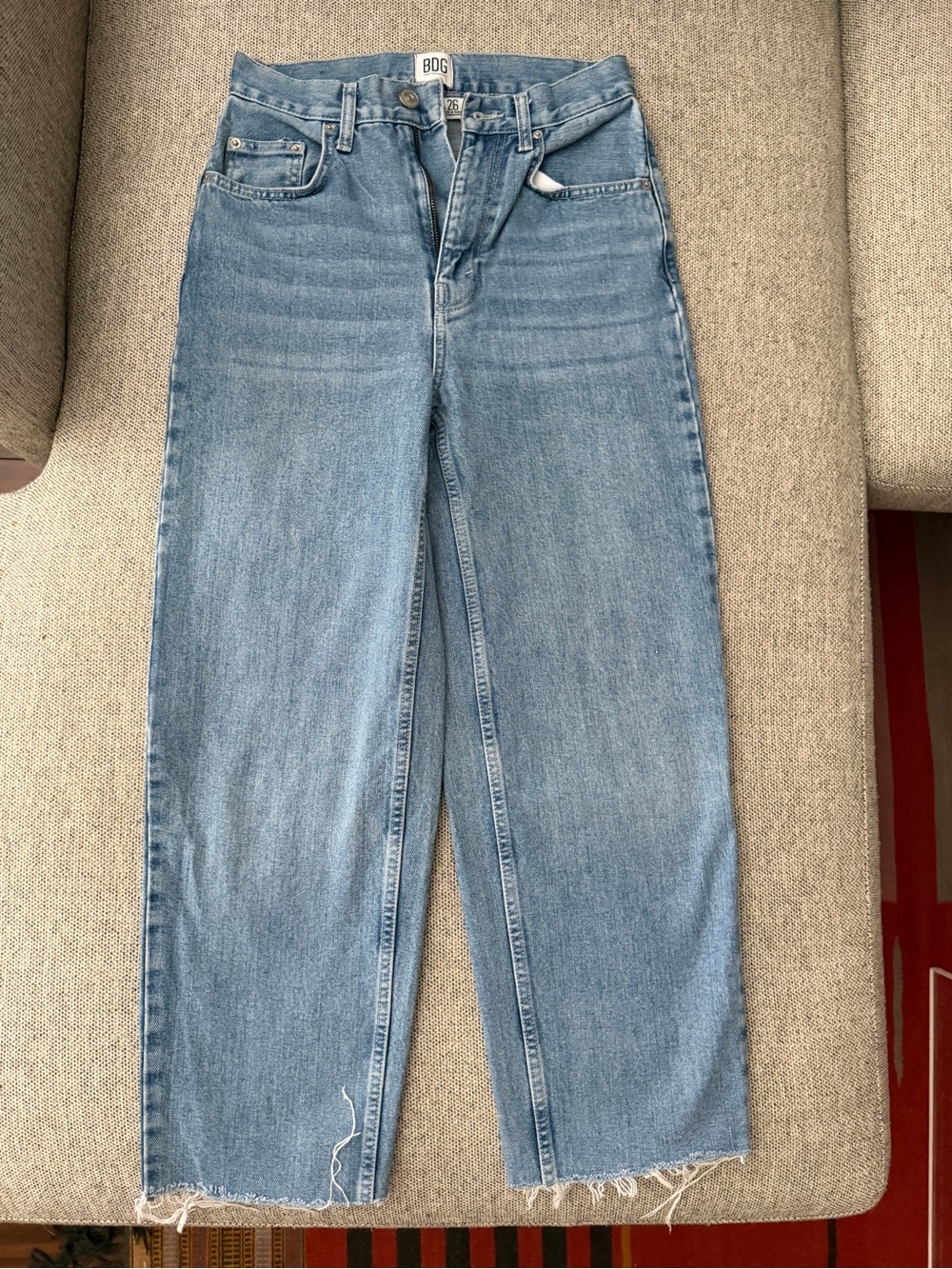 BDG high-rise baggy / high rise baggy/Straight Leg Jeans in Light Blue Wash